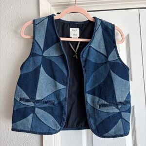 Sea New York x ZARA 11-12Y denim Jean quilted vest jacket